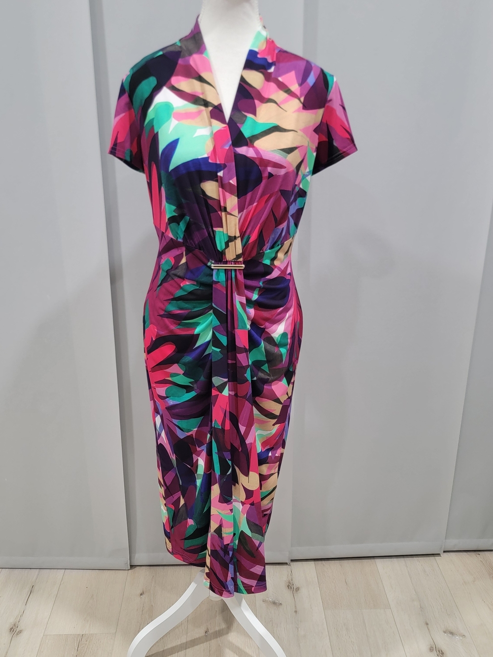 Joseph Ribkoff Women’s Multicolor Printed Jumpsuit with Belt Detail